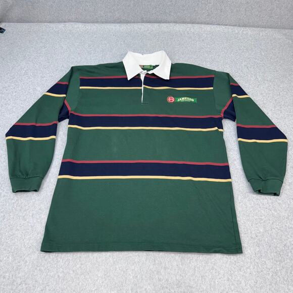 Jameson Whiskey Vintage Y2K Green Embroidered Rugby Shirt Men's XXXL - Picture 1 of 10